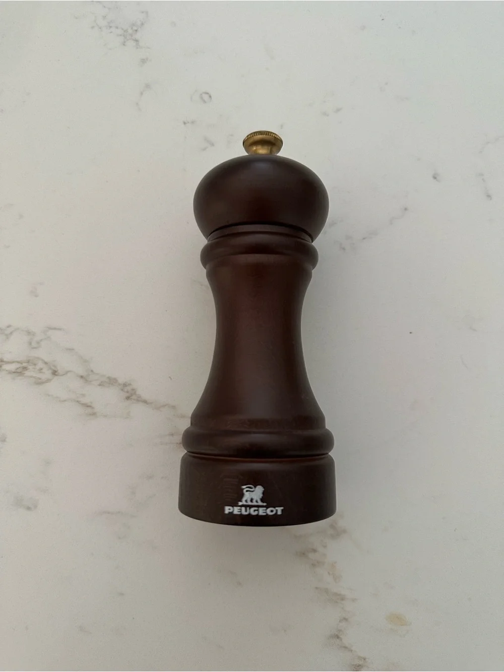 Brand New - Peugeot Dark Brown Chocolate Wooden Pepper Mill 5 inches